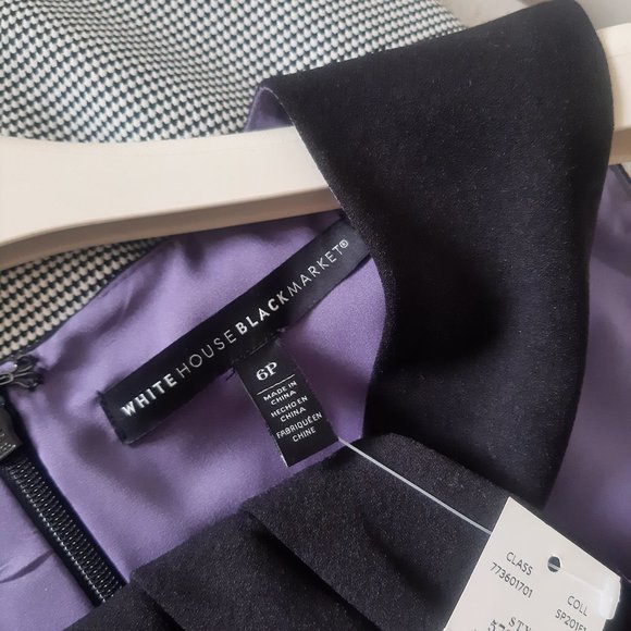 SOLD NWT White House Black Market Houndstooth Sheath Dress with Twixt Neckline - Picture 11 of 15